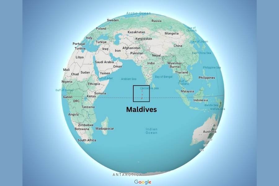 Where are the Maldives islands located on a map5