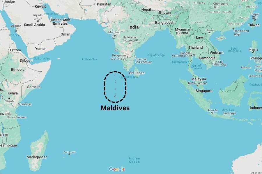 Where are the Maldives islands located on a map6